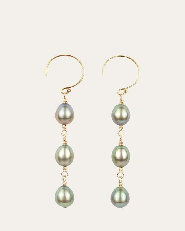 Leaf Earrings with Pearls